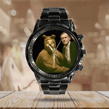 Discover The Shining Creepy Bear Calendar Steel Band Watch