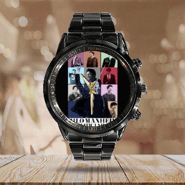 Discover Milo Manheim Cinematic Universe (Eras Tour Style) Baseball Tees Calendar Steel Band Watch