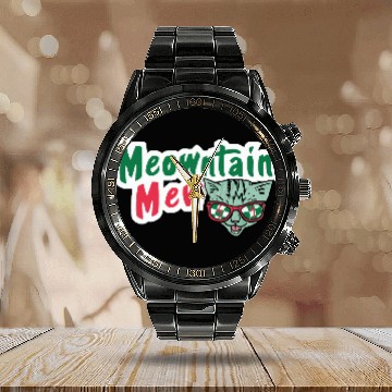 Discover Meowntain Mew Calendar Steel Band Watch