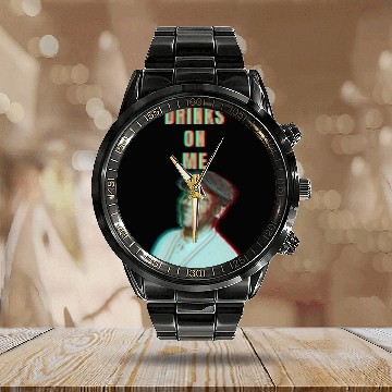 Discover DRINKS ON ME Calendar Steel Band Watch