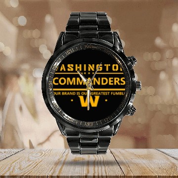 Discover Washington Commanders Classic Calendar Steel Band Watch