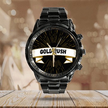 Discover Evermore Gold Rush by Tayl0r Swift Calendar Steel Band Watch