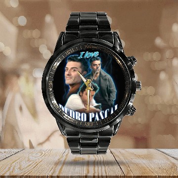 Discover I Love Pedro Pascal Oscar Isaac Cursed Fan Calendar Steel Band Watch