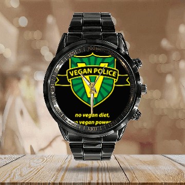 Discover Vegan police scott pilgrim Calendar Steel Band Watch