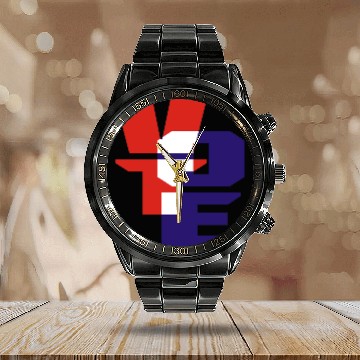 Discover vote Calendar Steel Band Watch