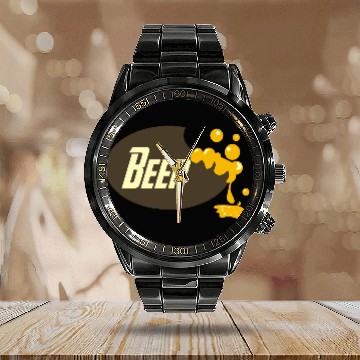 Discover logo bière Calendar Steel Band Watch