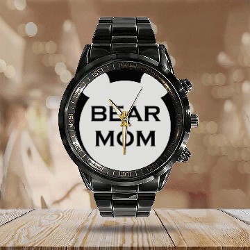 Discover Bear mom Calendar Steel Band Watch