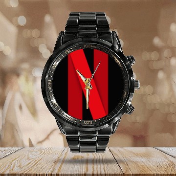 Discover Netflix logo Calendar Steel Band Watch