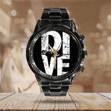 Discover Scuba Diving Calendar Steel Band Watch