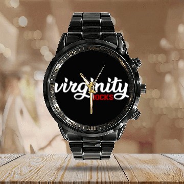 Discover Virginity Rocks Calendar Steel Band Watch