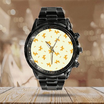 Discover Dog Balloon Calendar Steel Band Watch