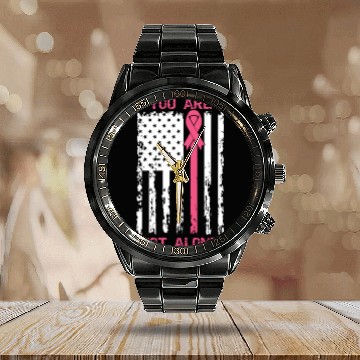 Discover You Are Not Alone Breast Cancer Awareness Calendar Steel Band Watch
