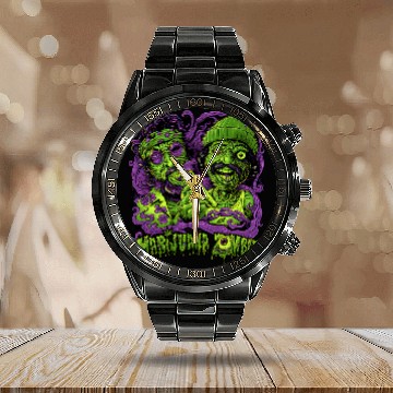 Discover Cheech and Chong Zombies - Vintage Horror Calendar Steel Band Watch