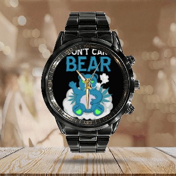 Discover Don't Care Bear Weed Dope Calendar Steel Band Watch