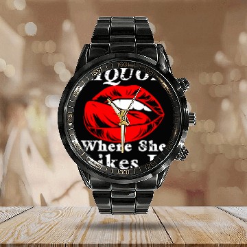 Discover Liquor Where She Likes It Calendar Steel Band Watch