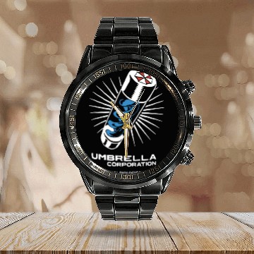 Discover umbrella corporation international biological solu Calendar Steel Band Watch