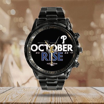 Discover October Rise Phillies Calendar Steel Band Watch
