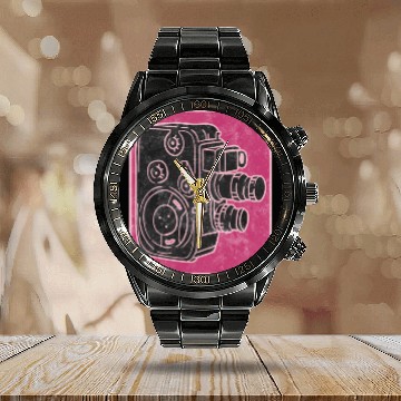 Discover Vintage Camera Calendar Steel Band Watch