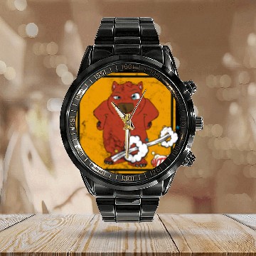 Discover Beavers WTF Calendar Steel Band Watch