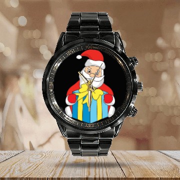 Discover Christmas Xmas Calendar Steel Band Watch