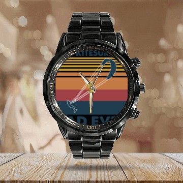 Discover Best Kitesurfing Dad Ever Calendar Steel Band Watch