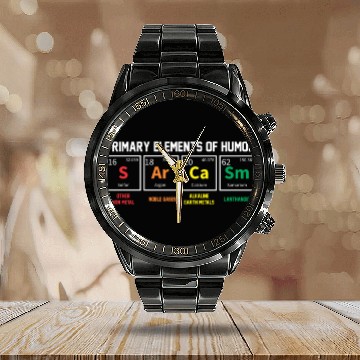 Discover Periodic table chemistry elements birthday present Calendar Steel Band Watch