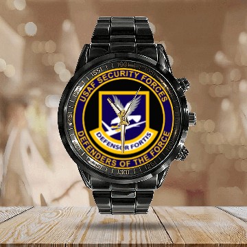 Discover Air Force Security Forces Calendar Steel Band Watch