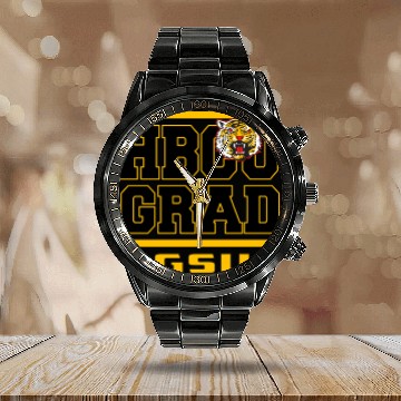 Discover Grambling 1901 State University Apparel Calendar Steel Band Watch