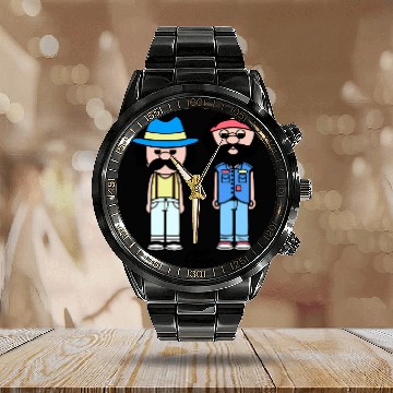 Discover Cheech & Chong Calendar Steel Band Watch