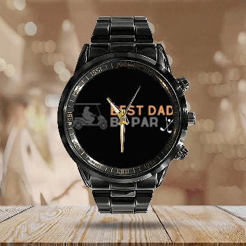 Discover BEST DAD BY PAR Calendar Steel Band Watch