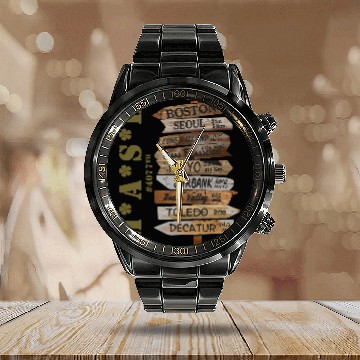 Discover MASH 4077th with Road Signs Calendar Steel Band Watch
