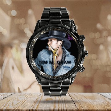 Discover Tim Mcgraw Calendar Steel Band Watch