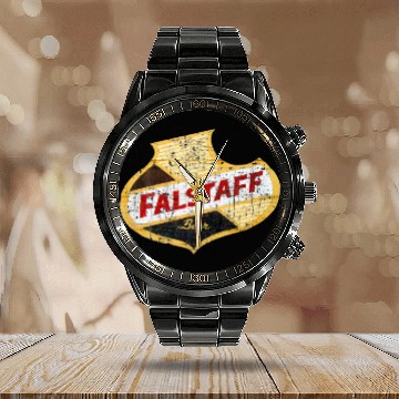 Discover Falstaff Beer Calendar Steel Band Watch