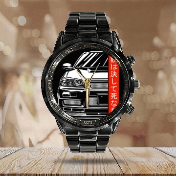 Discover Skyline 34 JDM Tuning Auto 90s Underground Gaming Calendar Steel Band Watch