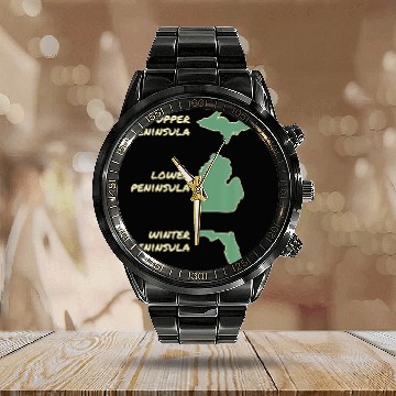 Discover Michigan Florida Peninsula Gift Calendar Steel Band Watch