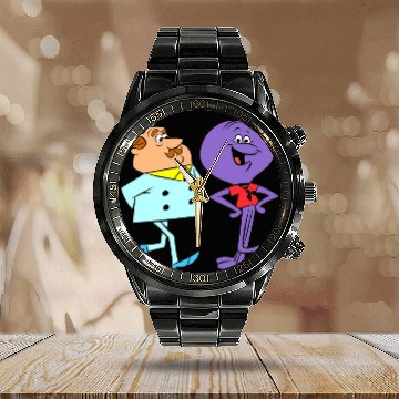 Discover Squiddly Diddly Secret Squirrel Show Hanna-Barbera Cartoon Calendar Steel Band Watch