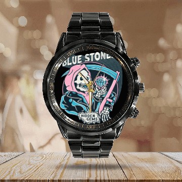 Discover The blue stones - Hidden Gems - logo Calendar Steel Band Watch