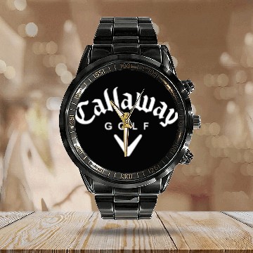 Discover Callaway logo Calendar Steel Band Watch