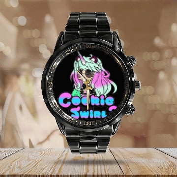 Discover Cookie Swirl C Cap Calendar Steel Band Watch