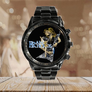 Discover intage 80s 1982 Randy Rhoads Calendar Steel Band Watch