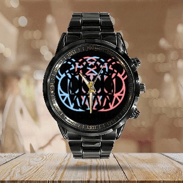 Discover Radiohead Logo Dizzy Glitch - Radiohead - Calendar Steel Band Watch