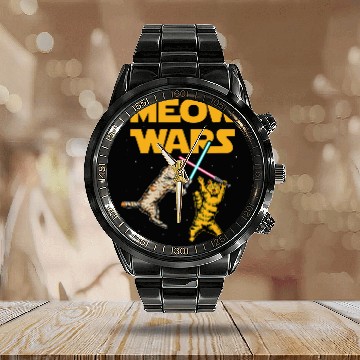 Discover Meow Wars -Cat Lover Gift Calendar Steel Band Watch
