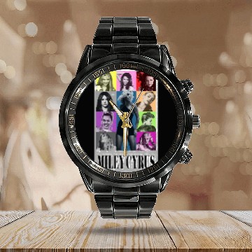 Discover Miley-Cyrus-Eras-Tour-Calendar Steel Band Watch-Flowers Calendar Steel Band Watch