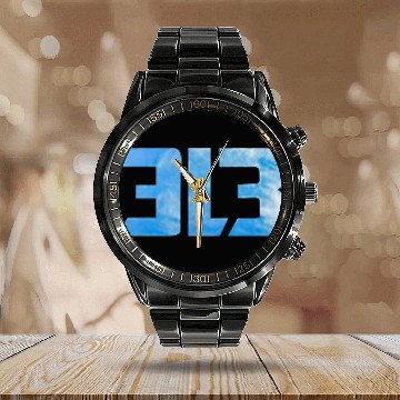 Discover Dan Campbell Detroit Lions 313 Calendar Steel Band Watch