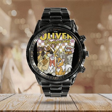 Discover Disney Oliver & Company Checkerboard Poster Calendar Steel Band Watch