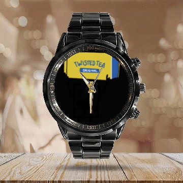 Discover Doodlebob twisted tea Classic Calendar Steel Band Watch, Funny Gifts