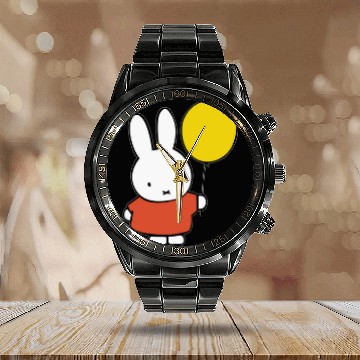 Discover Miffy with a balloon Calendar Steel Band Watch