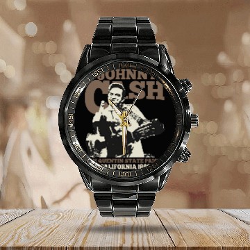 Discover Johnny Cash Outlaw Finger 3D Calendar Steel Band Watch