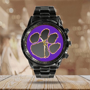 Discover Clemson Carbon Fiber - Clemson - Calendar Steel Band Watch
