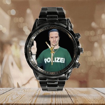 Discover Mike Patton "POLIZEI" 2003 Calendar Steel Band Watch